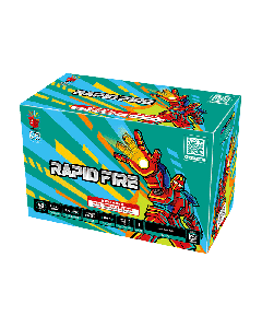 RAPID FIRE | 50 Shot 200 Gram Multi Shot Aerial by Pyro Box Fireworks
